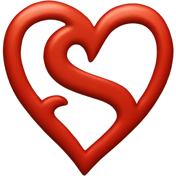 Red heart with the letter S in the middle of it emoji