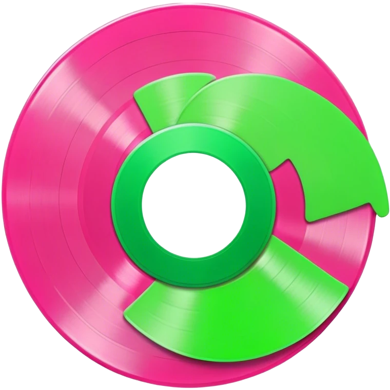 Pink and green vinyl  emoji