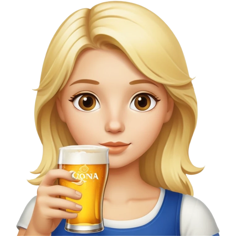 blonde girl with corona beer emoji