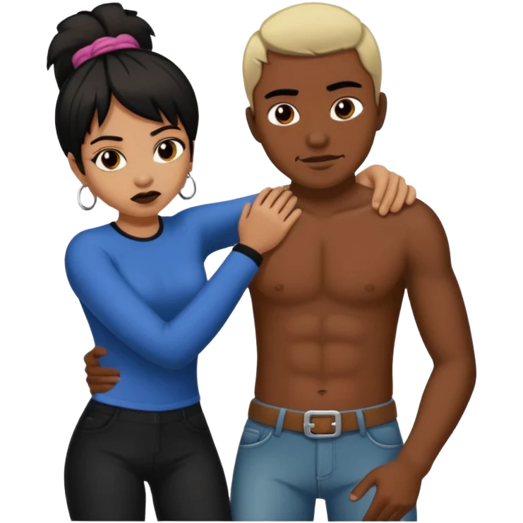 dark African american male getting spanked by emo mexican woman  emoji
