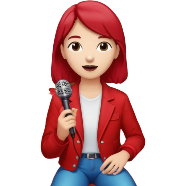 red velvet couch, mic in front, houseplants in back, and a neon sign saying "karaoke" emoji