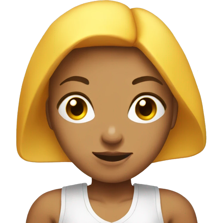 Boxing girl, yellow bob hair, white skin, red boxing gloves emoji
