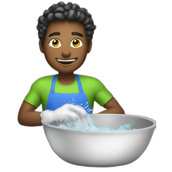 A football player washes dishes emoji