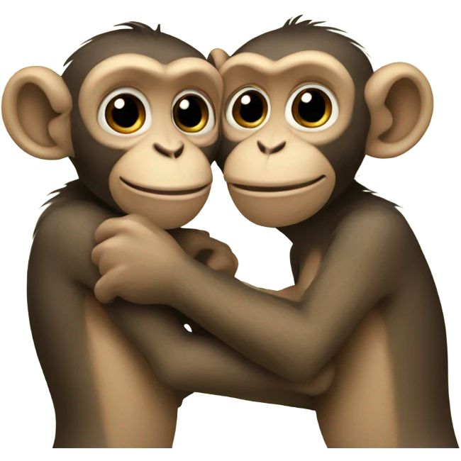 Two gay monkeys hugging emoji