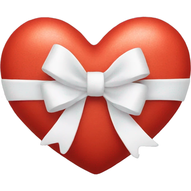Red heart with white bow emoji