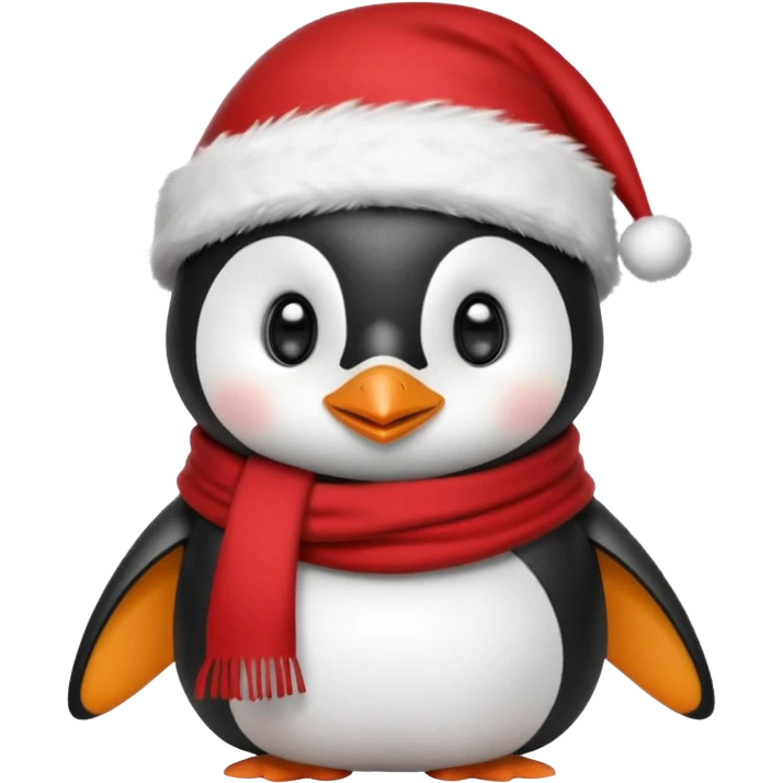 A penguin that wears christmas clothing emoji