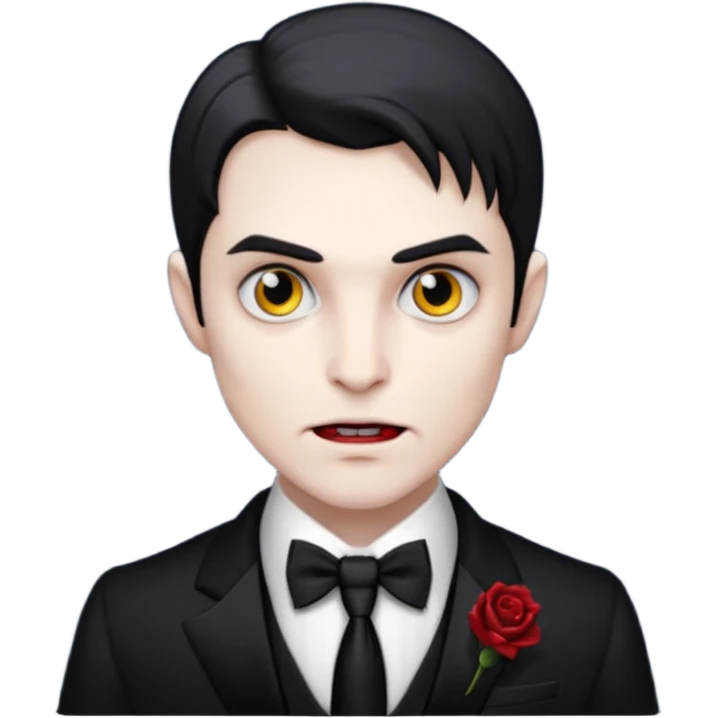 vampire with tie emoji