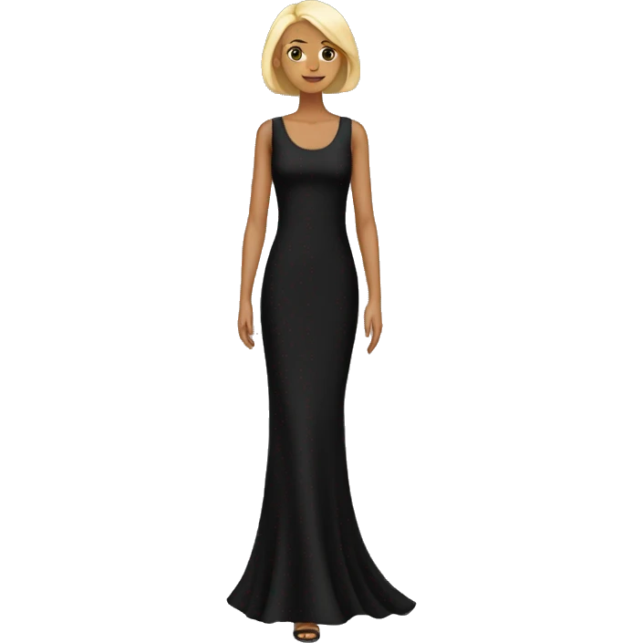 minimalistic black dress only emoji