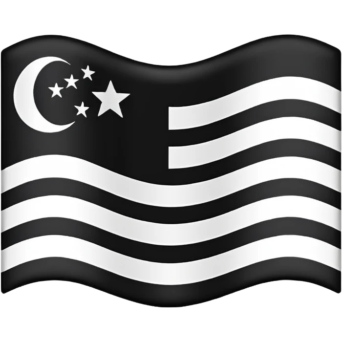A simple flag with black and white horizontal lines, without any stars emoji