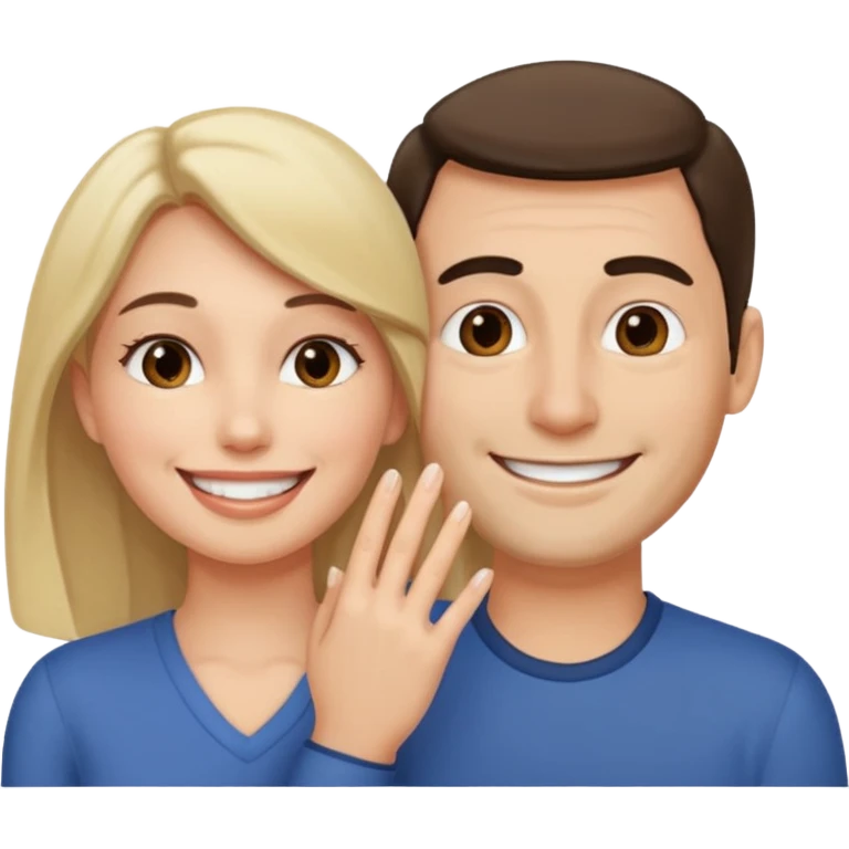 Woman on husbands face emoji