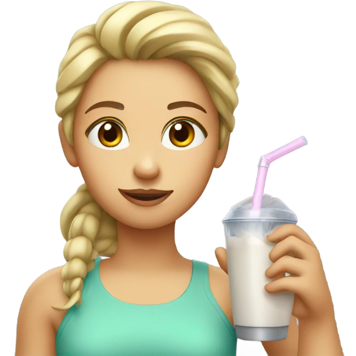 Girl drinking Protein shake  emoji