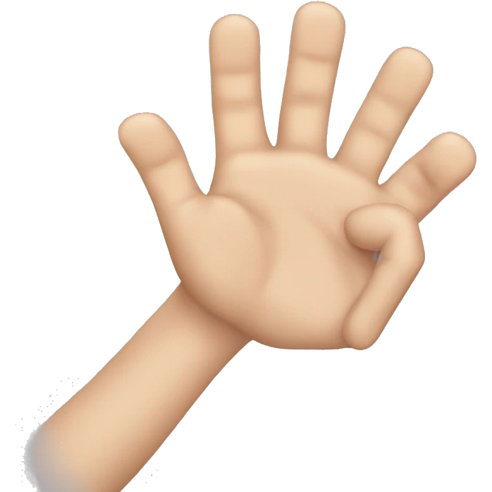 close all the fingers and open only the little and ring fingers emoji