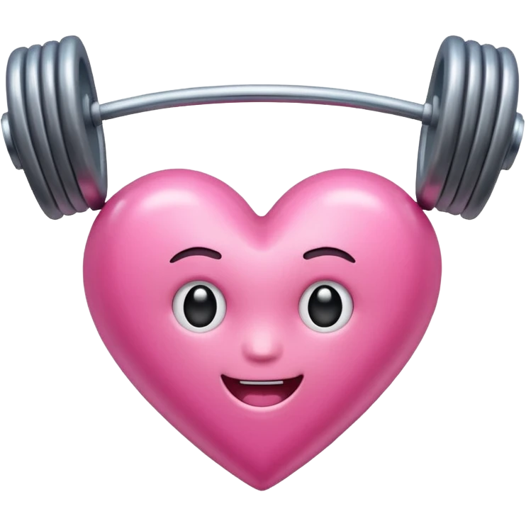 gym dumble emoji heart shape pink colour emoji
