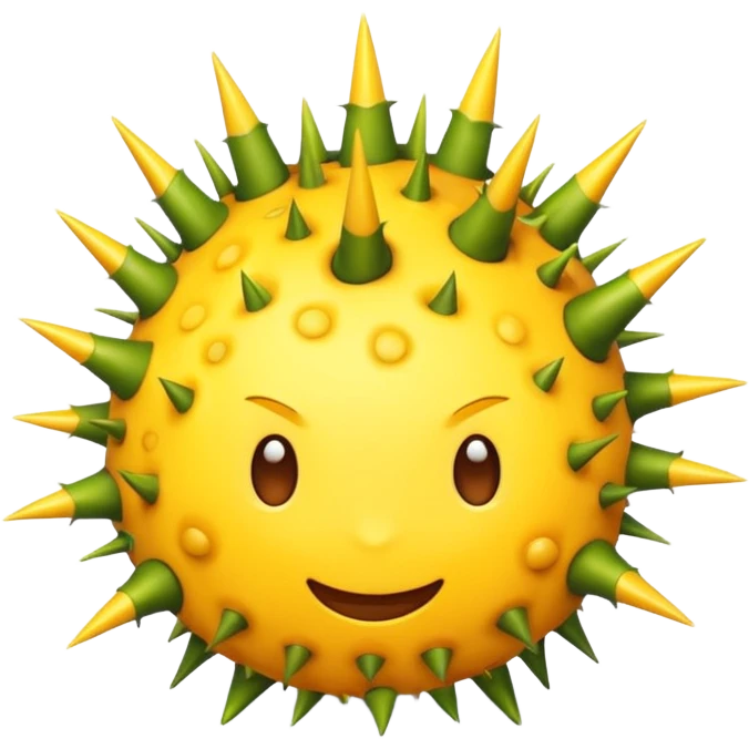 an standard yellow emoji with thorns emoji