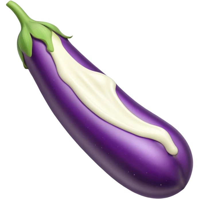 Long Eggplant with milk coming out of the green stem emoji