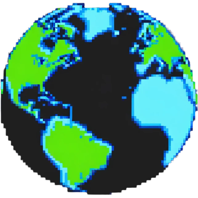 pixel Earth planet emoji