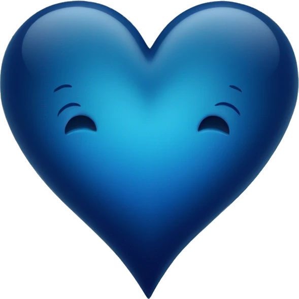 Blue heart in the dark blue sea emoji