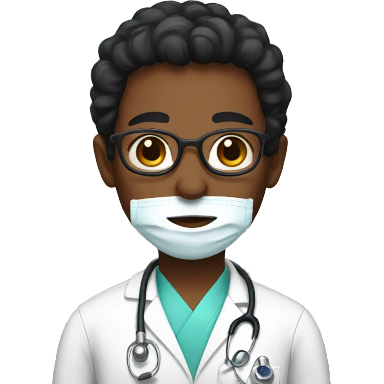 Black haired pediatrician emoji