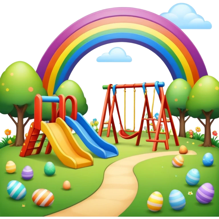 an easter rainbow art play park landscape  emoji
