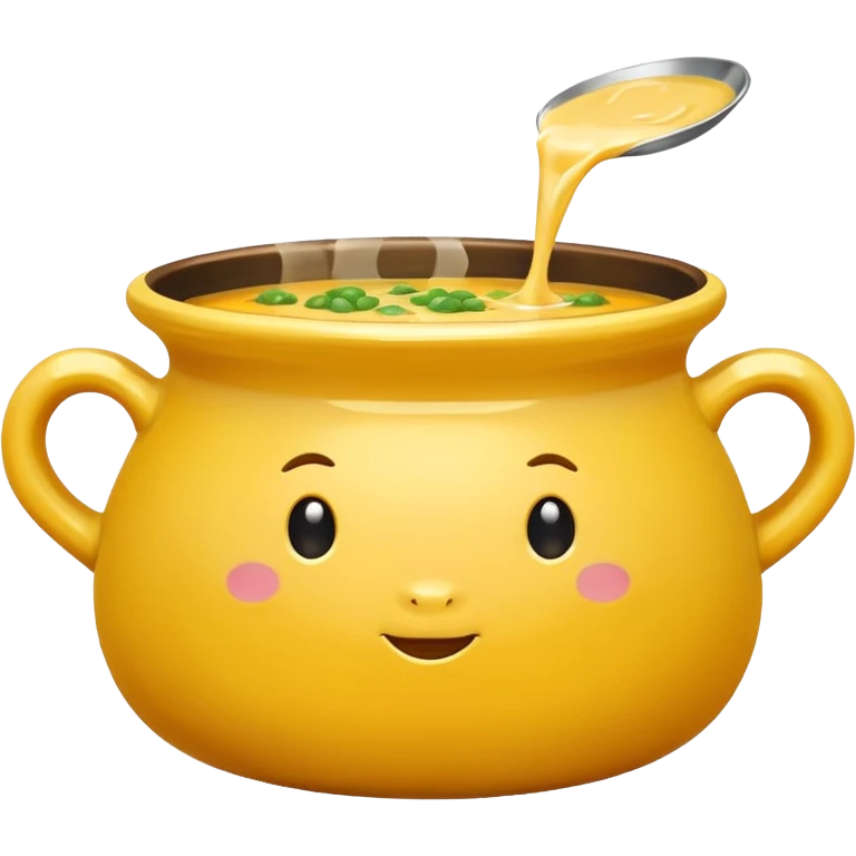 yellow pot with soup emoji