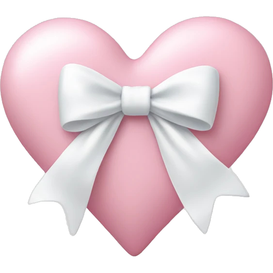 Pastel pink heart with white bow emoji