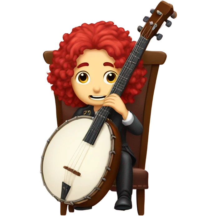 Antonio Vivaldi Red wig old chibi sitting chair banjo emoji
