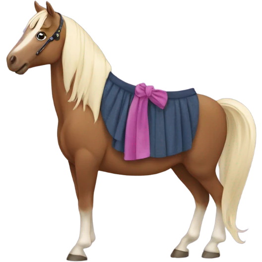 A horse wearing skirt  emoji