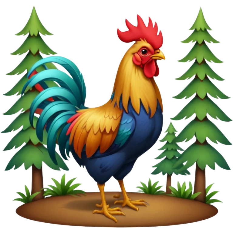 🌲🐓 emoji