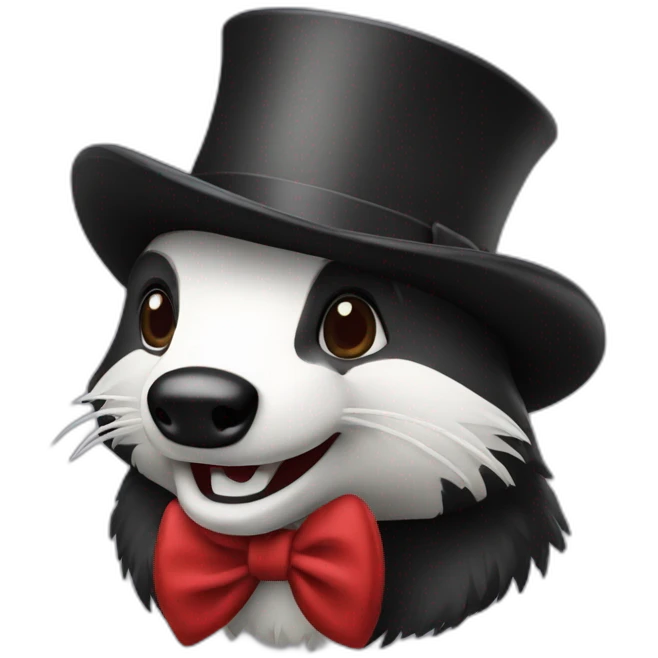 wisconsin badger top hat emoji