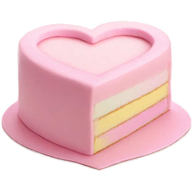 Pastel pink heart shaped cake emoji