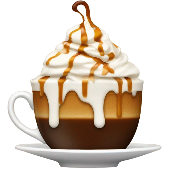 Coffee with wip cream and caramel  emoji
