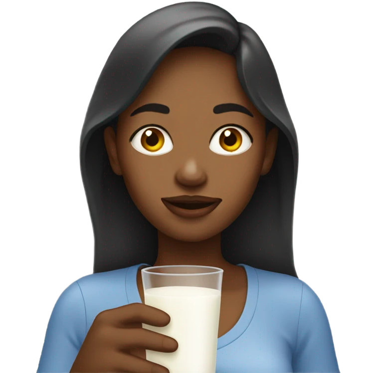 Woman drinking milk emoji