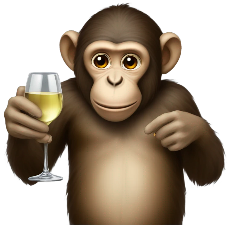 Monkey with wine glass emoji