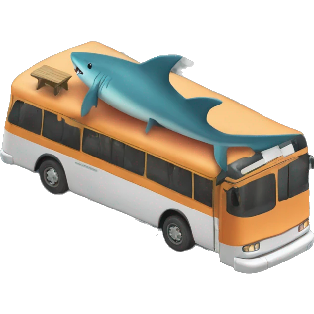 Un tiburón en un autobus emoji