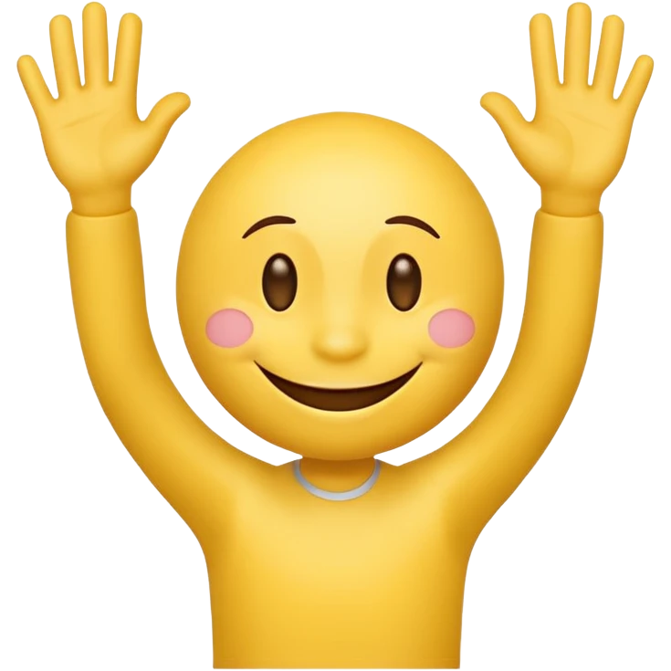 Smiley face with hands waving  emoji