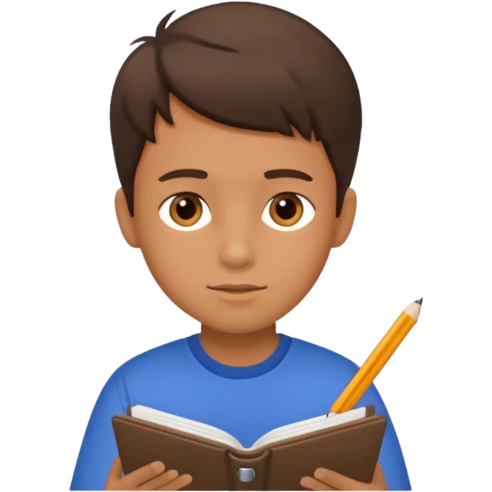 boy writing in a notebook emoji