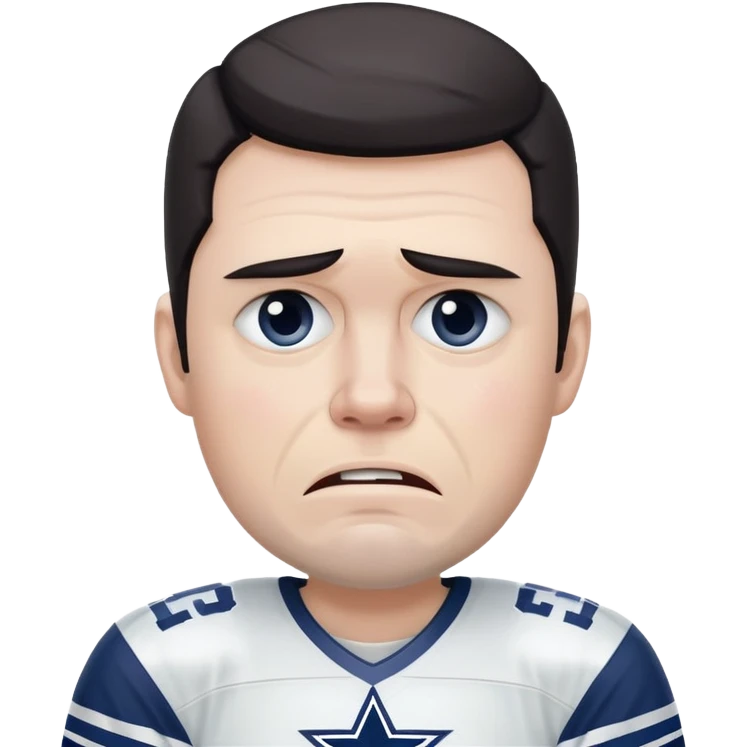 Crying Dallas cowboys fan (white male with dark hair) emoji