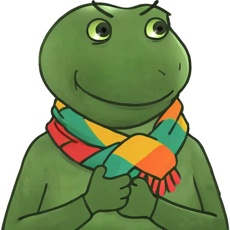 person with arms crossed holding there neck and smiling emoji