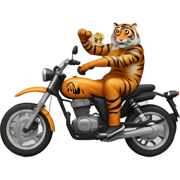 moto with tiger  emoji