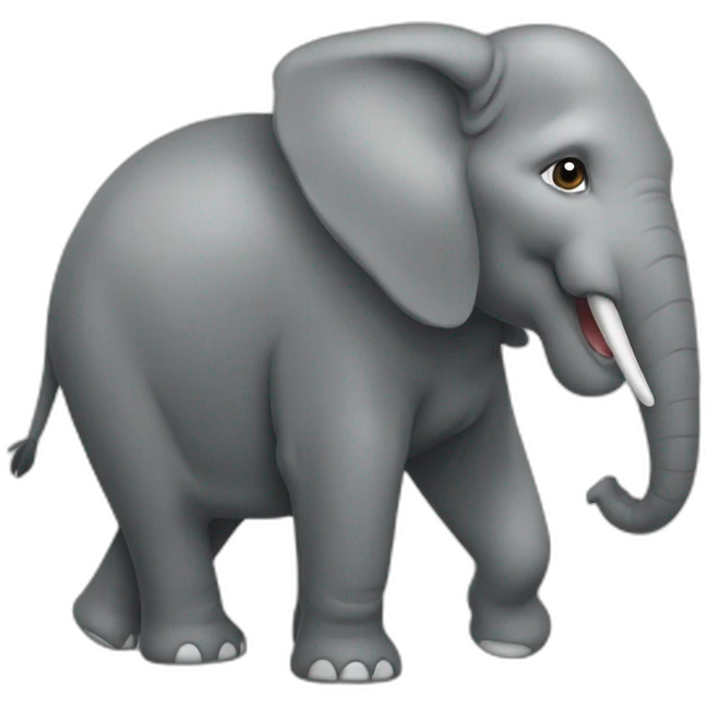Chat sur un éléphant emoji