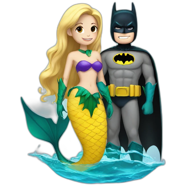 Batman with a marmaid emoji