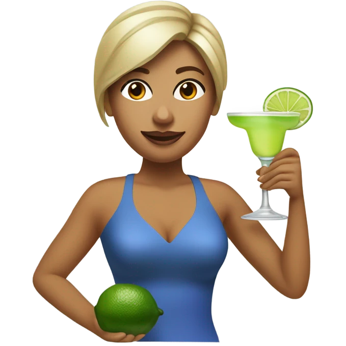 Julie drinking a margarita  emoji