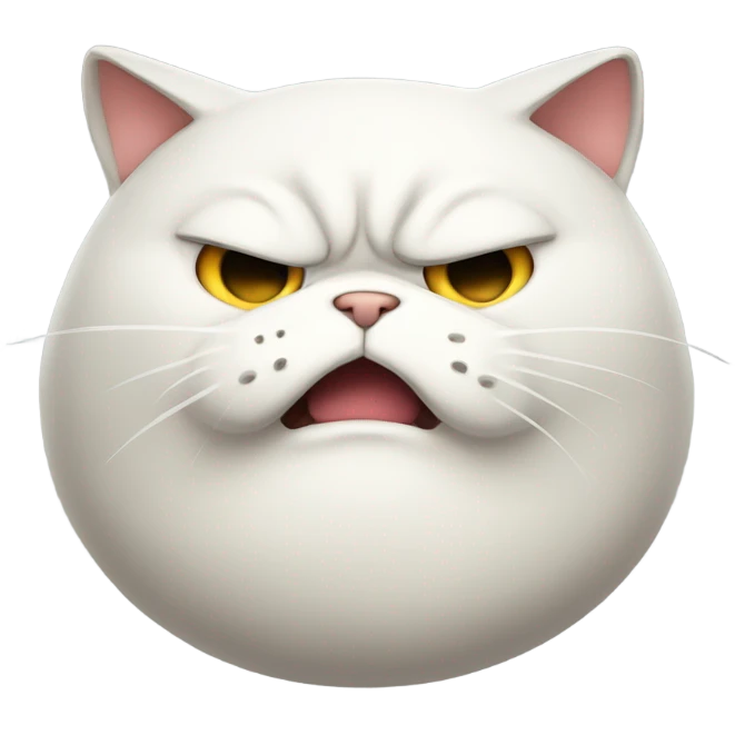 Fat cat with an angry face emoji