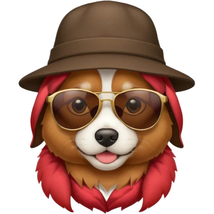 dog with hat and sunglasses emoji