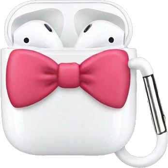 airpods with bow emoji
