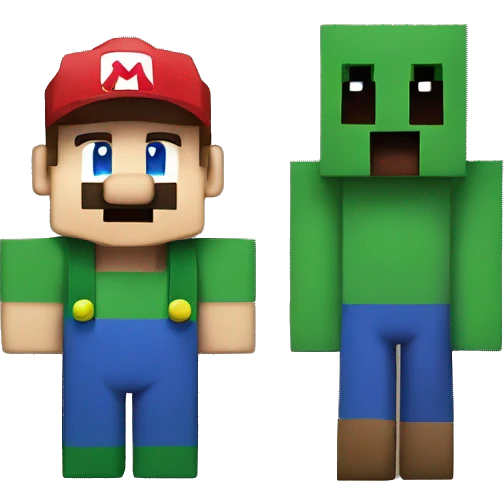 Minecraft creeper with super mario emoji