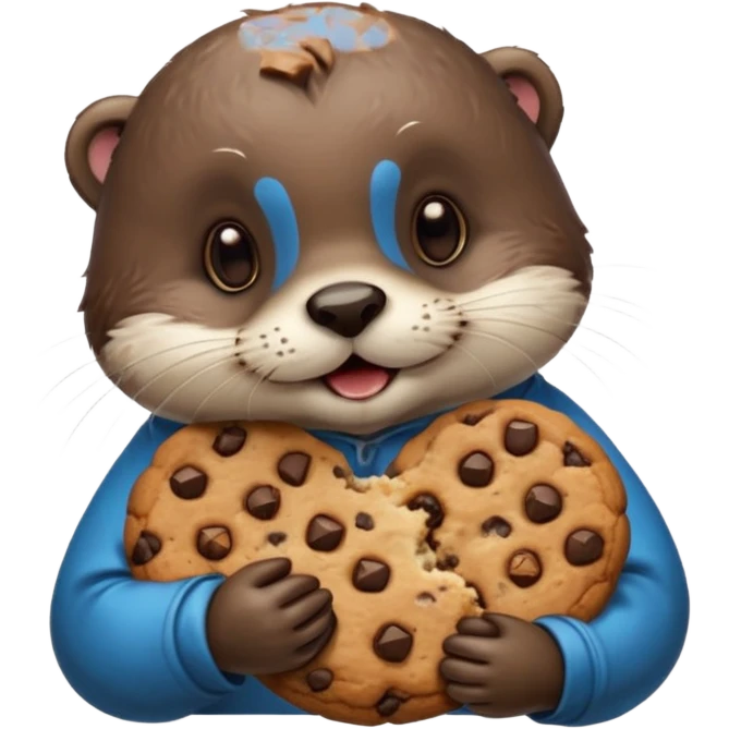 otter eating a cookie emoji