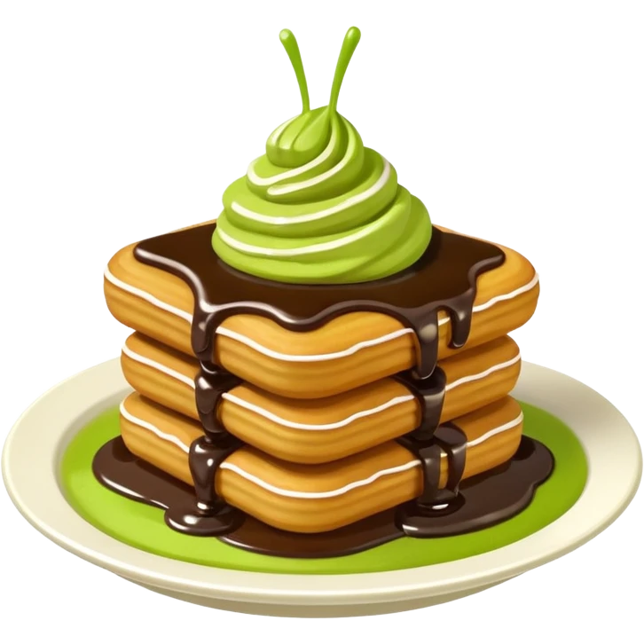 mini churros with chocolate and matcha topping sauce emoji