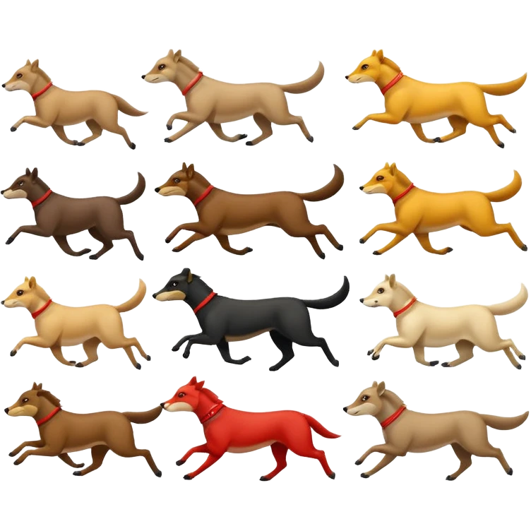 animals race, side view emoji