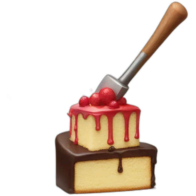 Hammer smashing a cake emoji